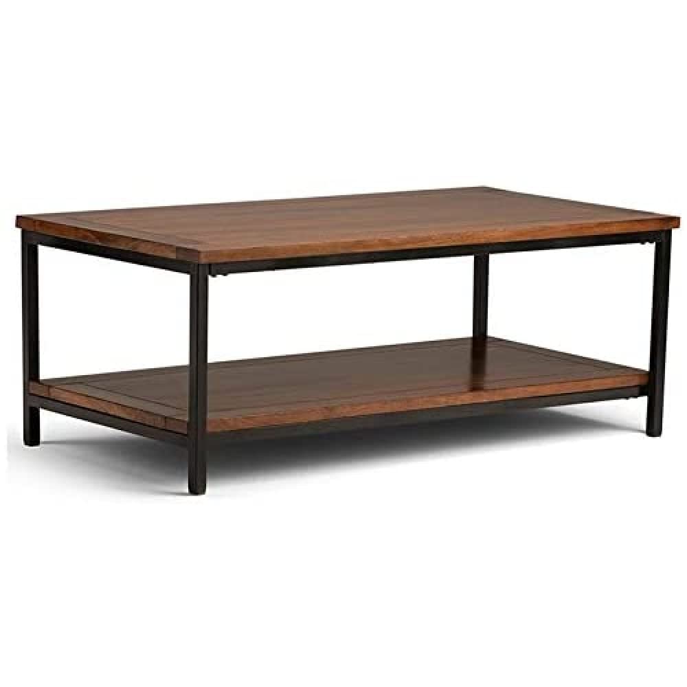 48 inch Dark Cognac Brown Mango Wood Coffee Table H18699