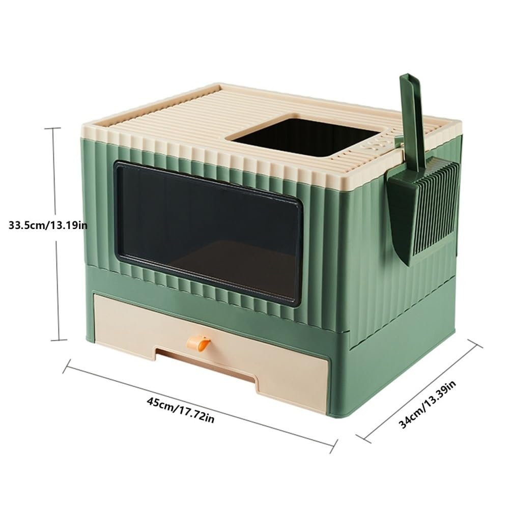 Foldable Top Entry Cat Litter Box with Lid D80006