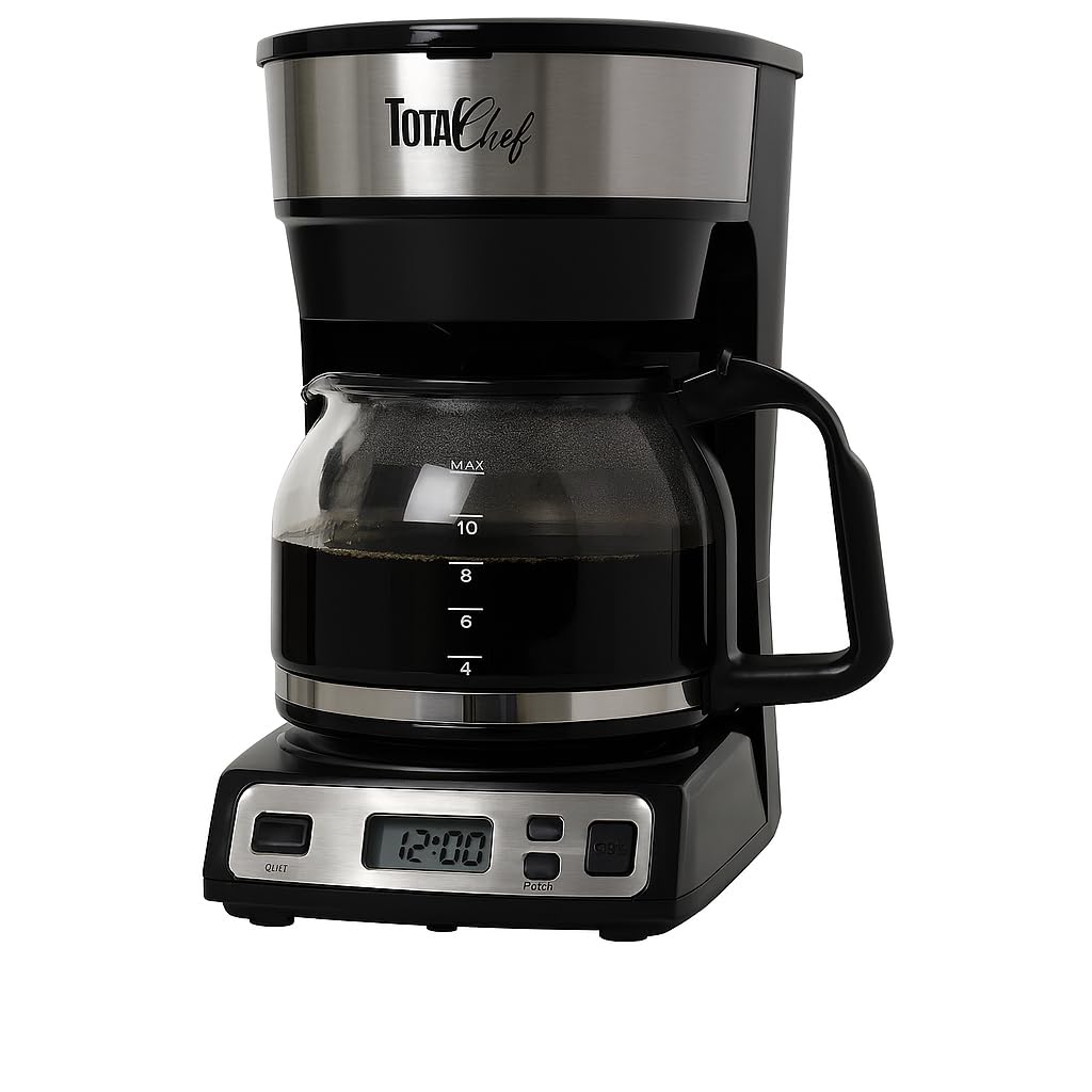 Programmable Coffee Maker Stainless Steel 12-Cup Glass Carafe Black/Gray F779827