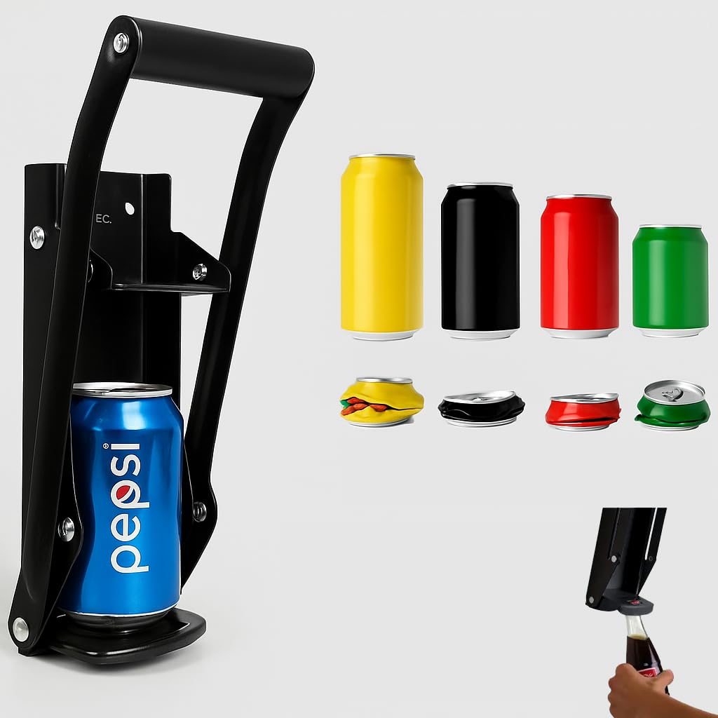 16 Oz and 12 Oz Wall-Mounted Can Crusher and Bottle Opener V480
