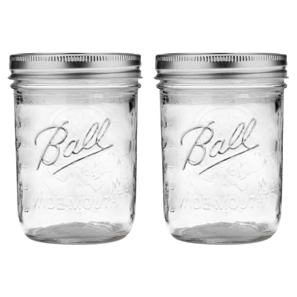 Wide Mouth Pint Mason Jars with Lids & Bands 16-oz 2-Pack G152279