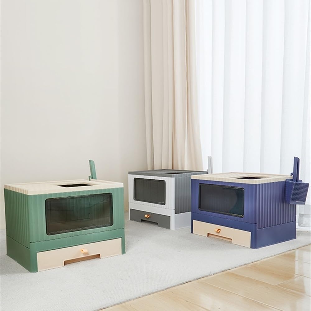 Foldable Top Entry Cat Litter Box with Lid D80006