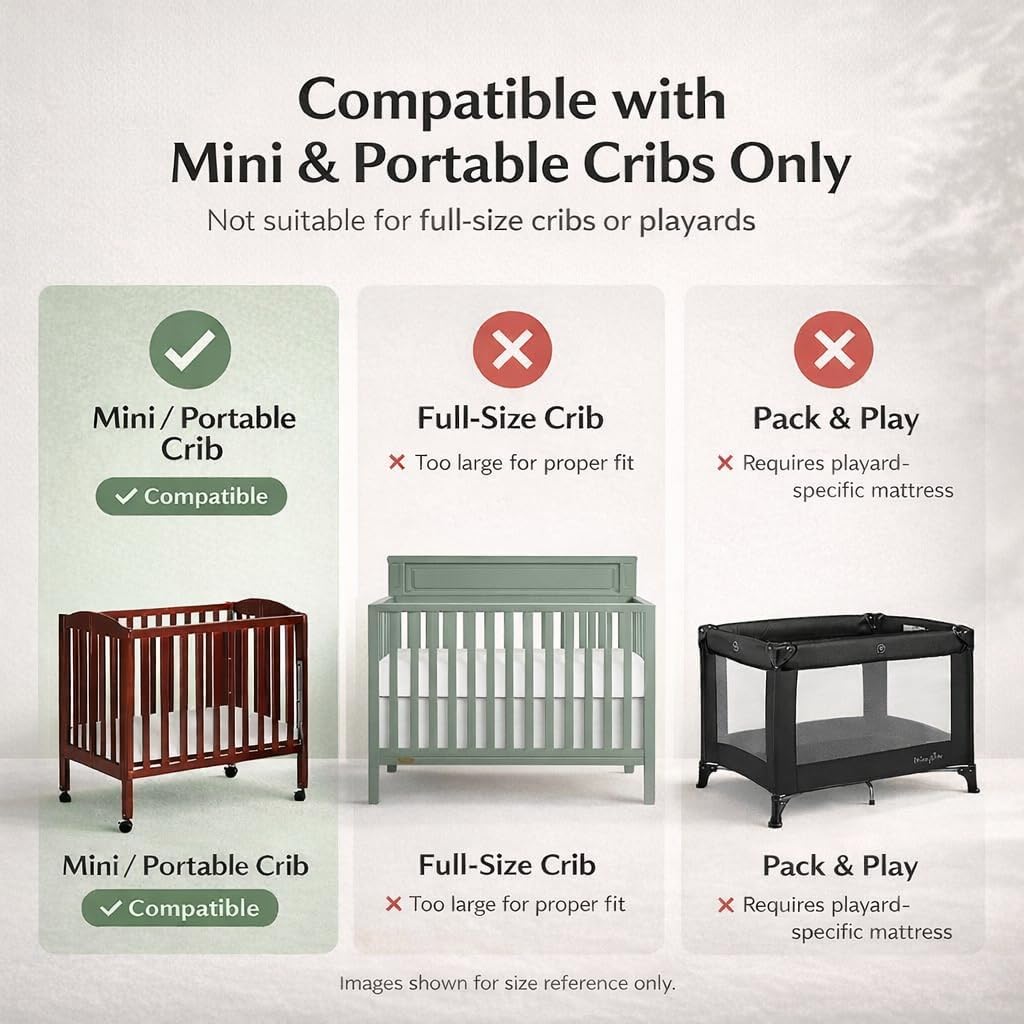 2-in-1 Mini Crib Mattress, Dual-Sided Waterproof F32036