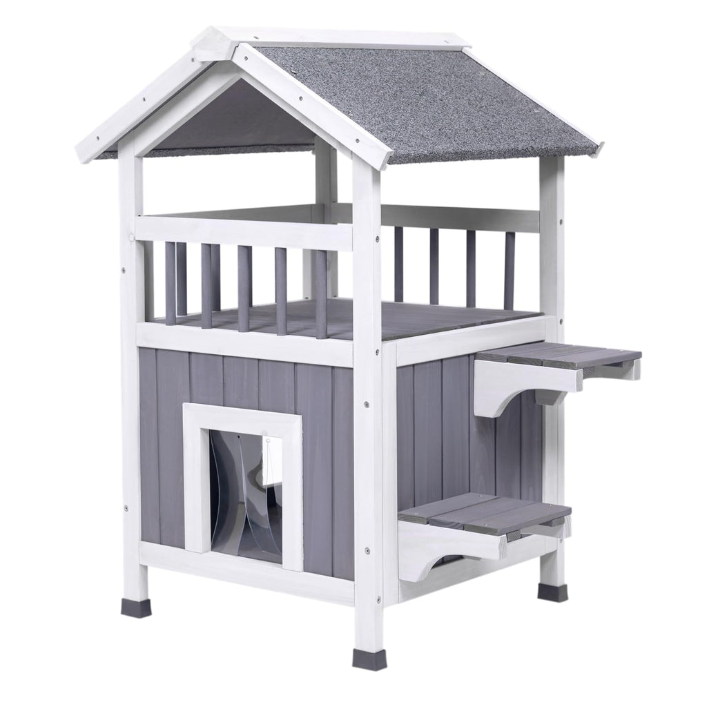 Large Wooden Insulated Outdoor Cat House B2662