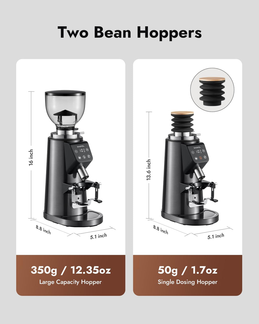 64MM Flat Burr Electric Coffee Grinder C855735