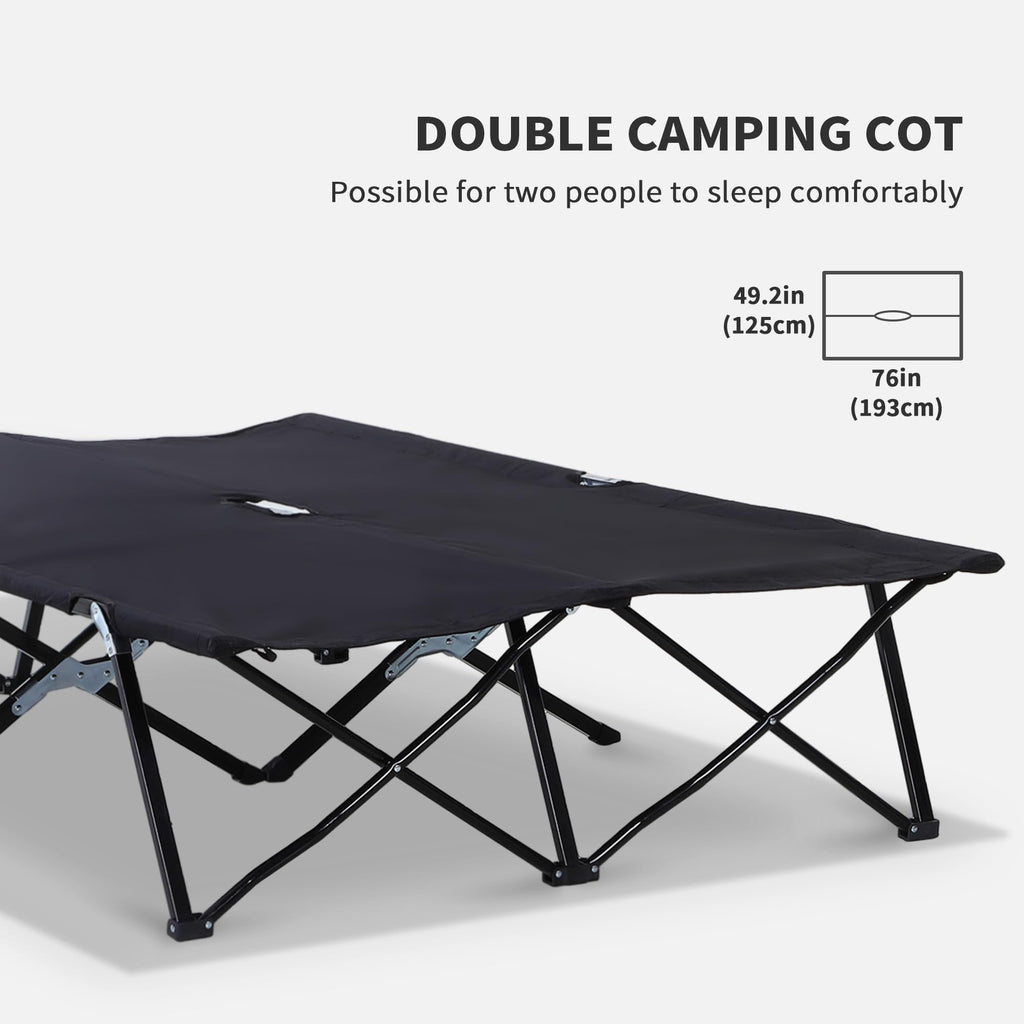 2 Person Folding Camping Cot with Carry Bag, 300 lbs Capacity B412