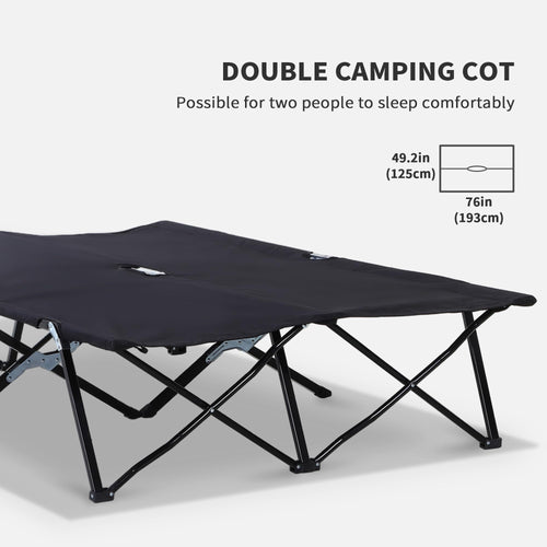 2 Person Folding Camping Cot with Carry Bag, 300 lbs Capacity B412