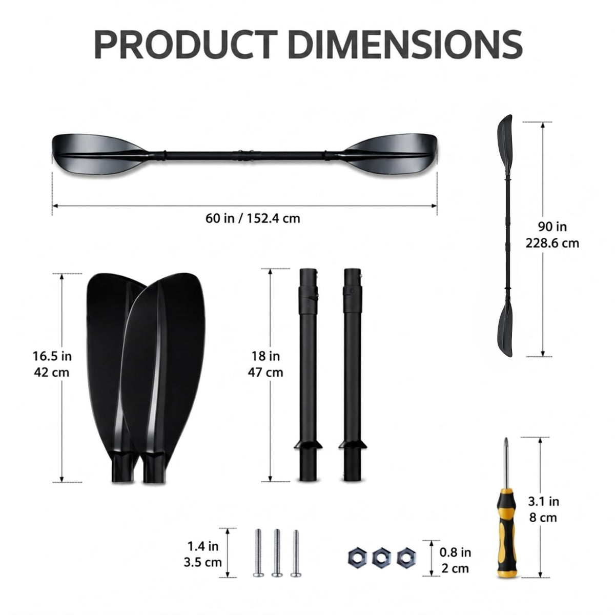 Heavy Duty Portable Kayak Paddle with Non-Slip Grip L73011