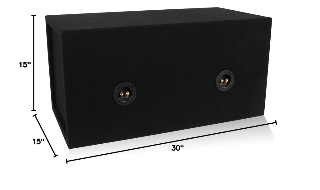 Dual 12-inch Sealed Car Subwoofer Box 3/4-inch MDF P679272