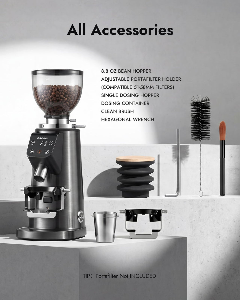 64MM Flat Burr Electric Coffee Grinder C855735