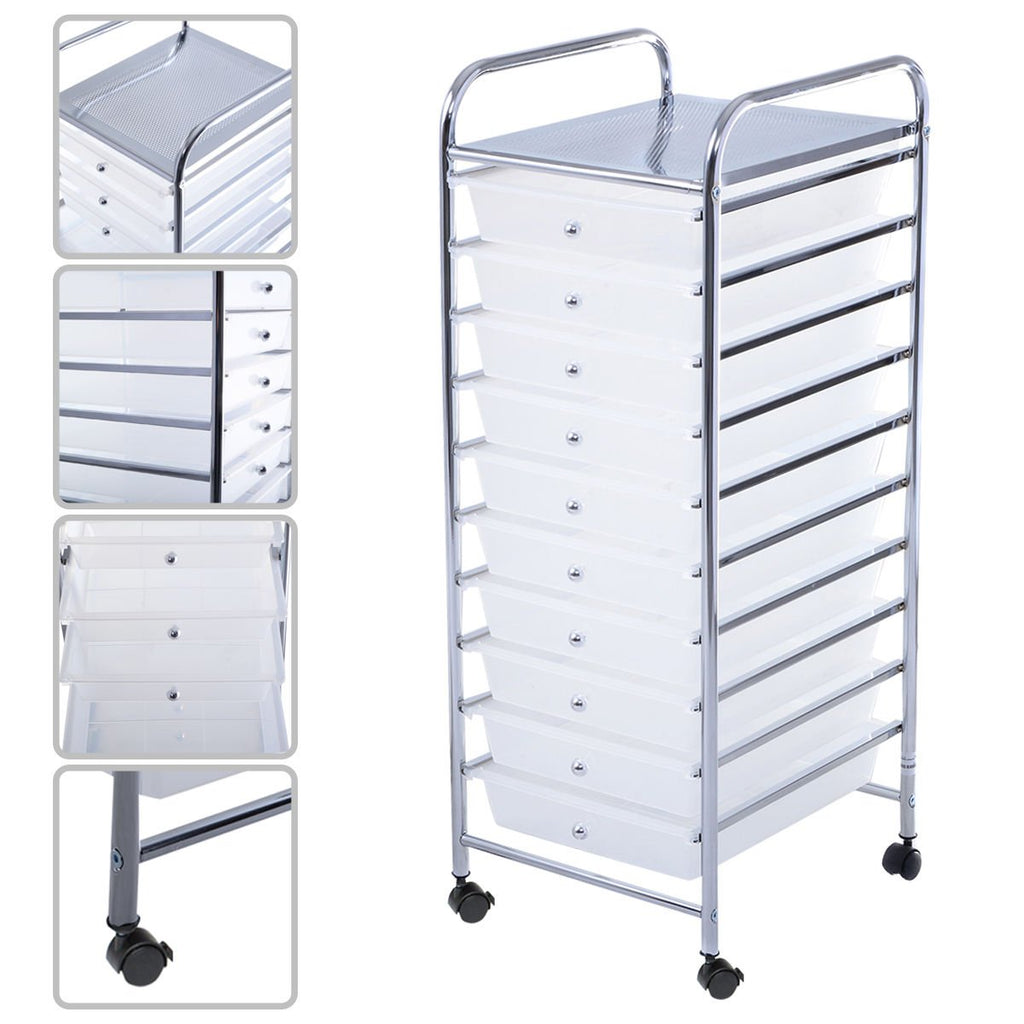 10 Drawer Rolling Storage Cart D39612