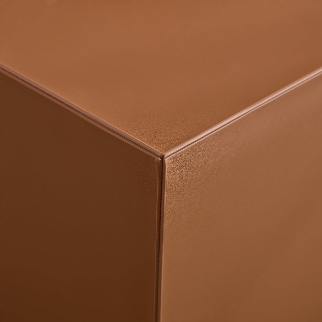 Brown MDF Leather Accent Table C27251
