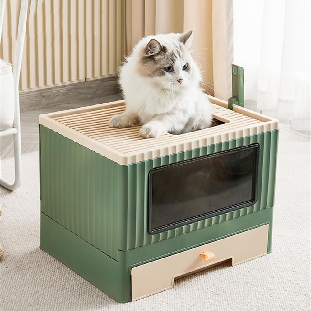 Foldable Top Entry Cat Litter Box with Lid D80006