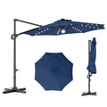 10ft Solar LED Offset Cantilever Patio Umbrella G67794