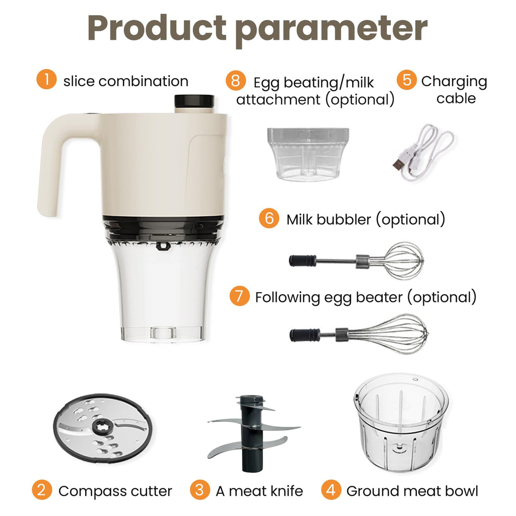 4-in-1 Waterproof Cordless Electric Vegetable Slicer Set X56108