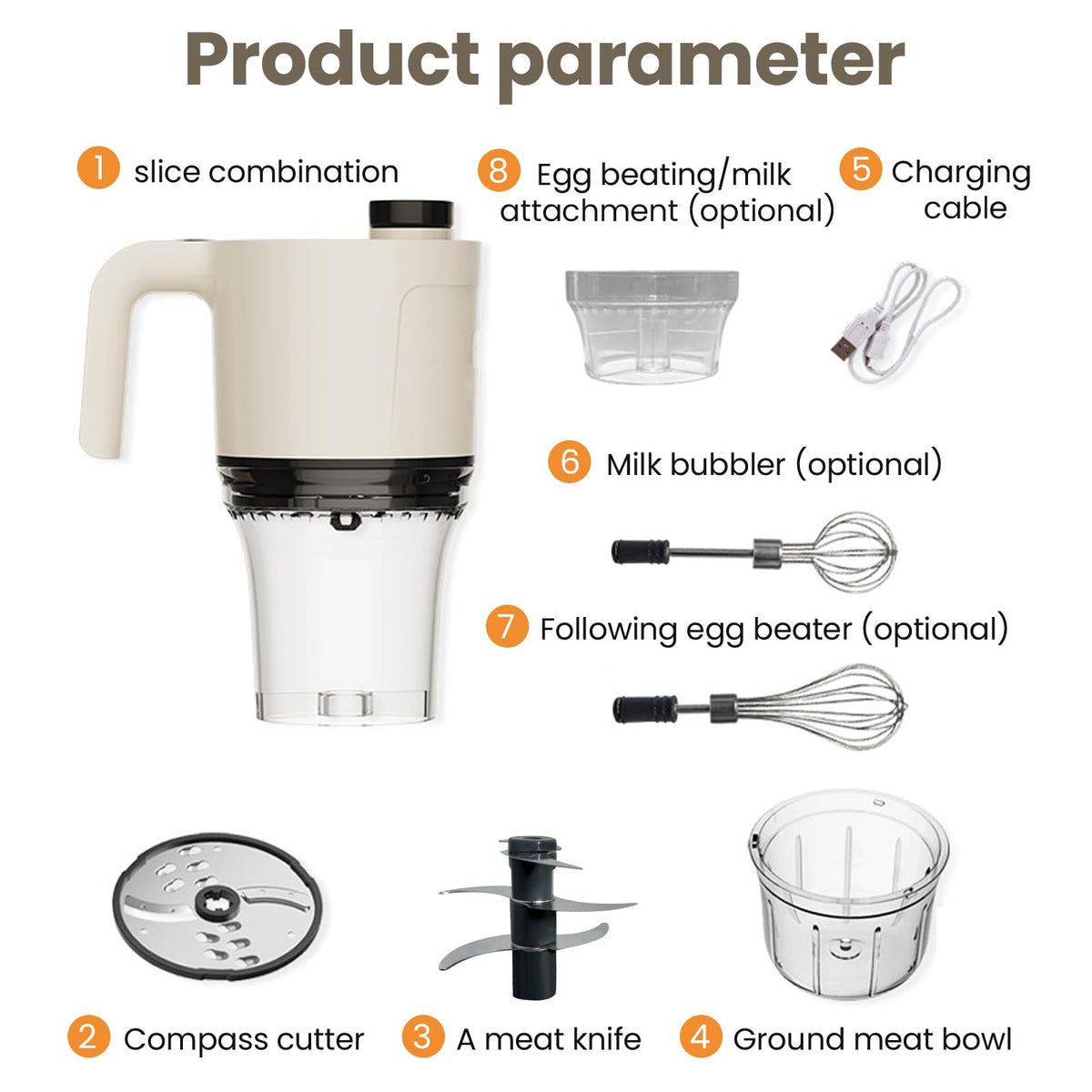 4-in-1 Waterproof Cordless Electric Vegetable Slicer Set X56108