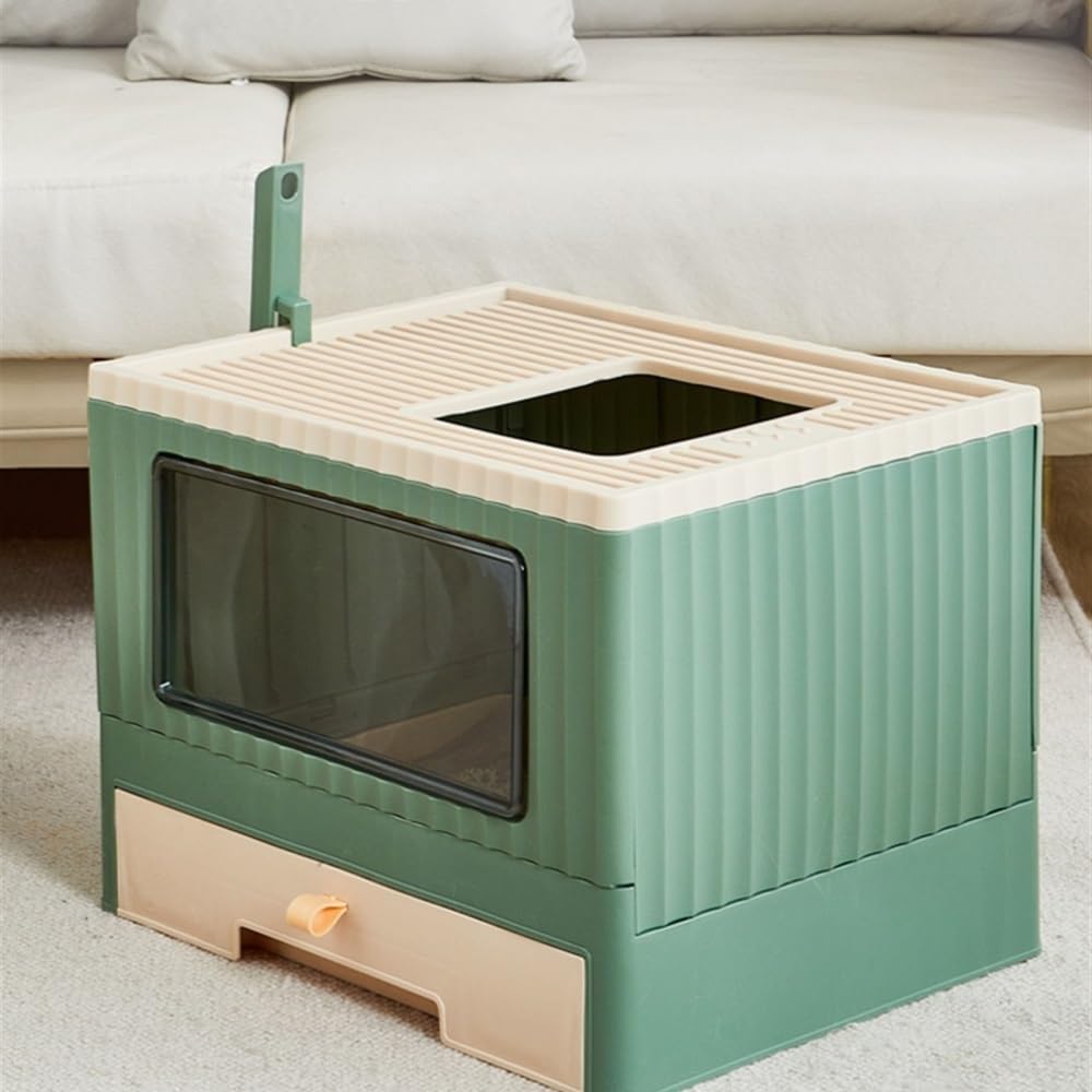 Foldable Top Entry Cat Litter Box with Lid D80006