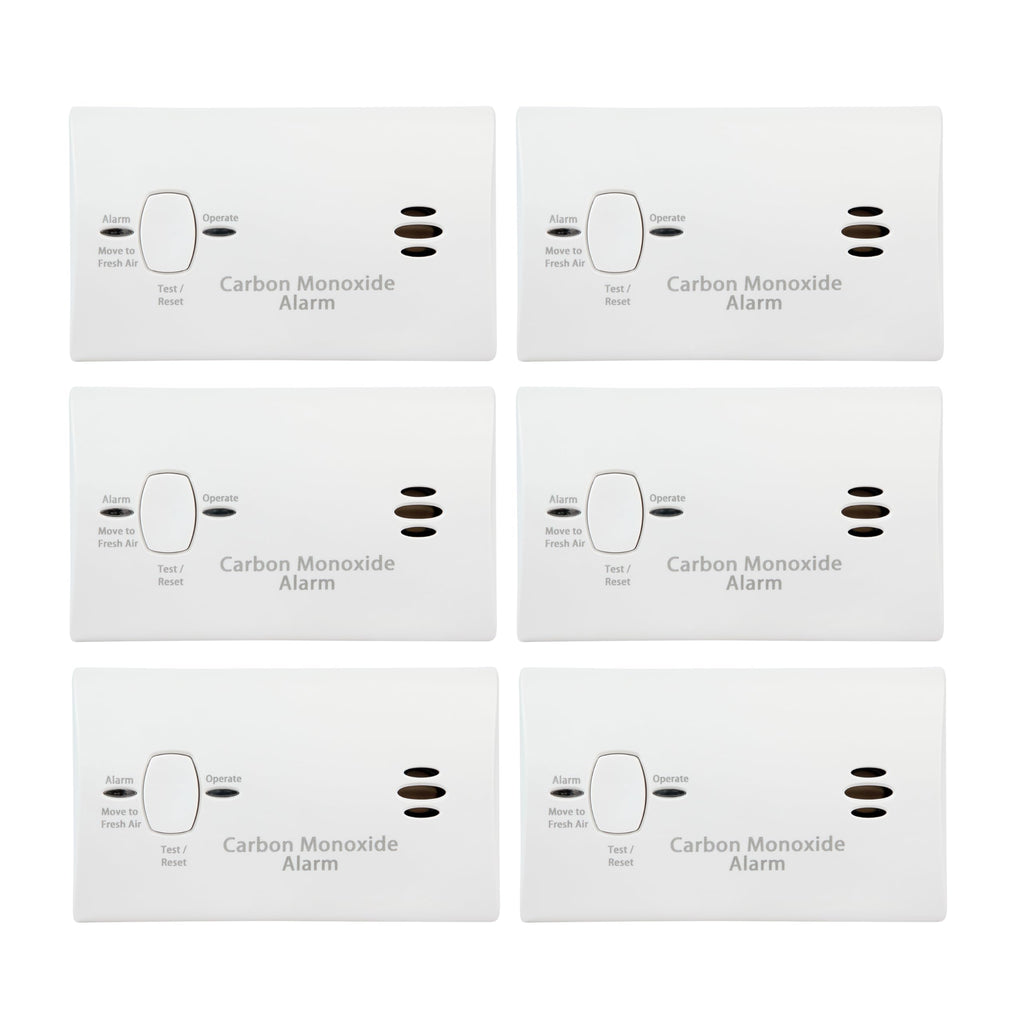 Carbon Monoxide Detector, AA Battery Powered, 85 dB Alarm, 6 Pack X721700