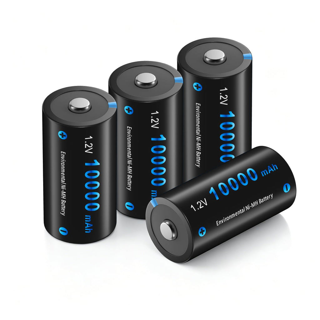 4 Pack Rechargeable D Batteries 10000mAh J852