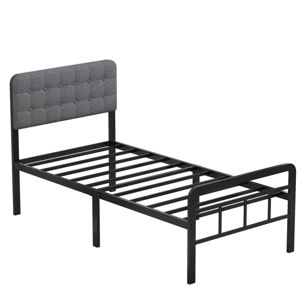 16 Inch Twin XL Upholstered Metal Bed Frame Z713
