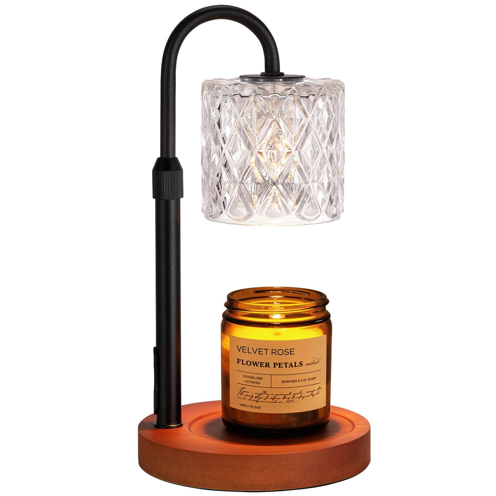 Walnut Candle Warmer Lamp with Timer U40247