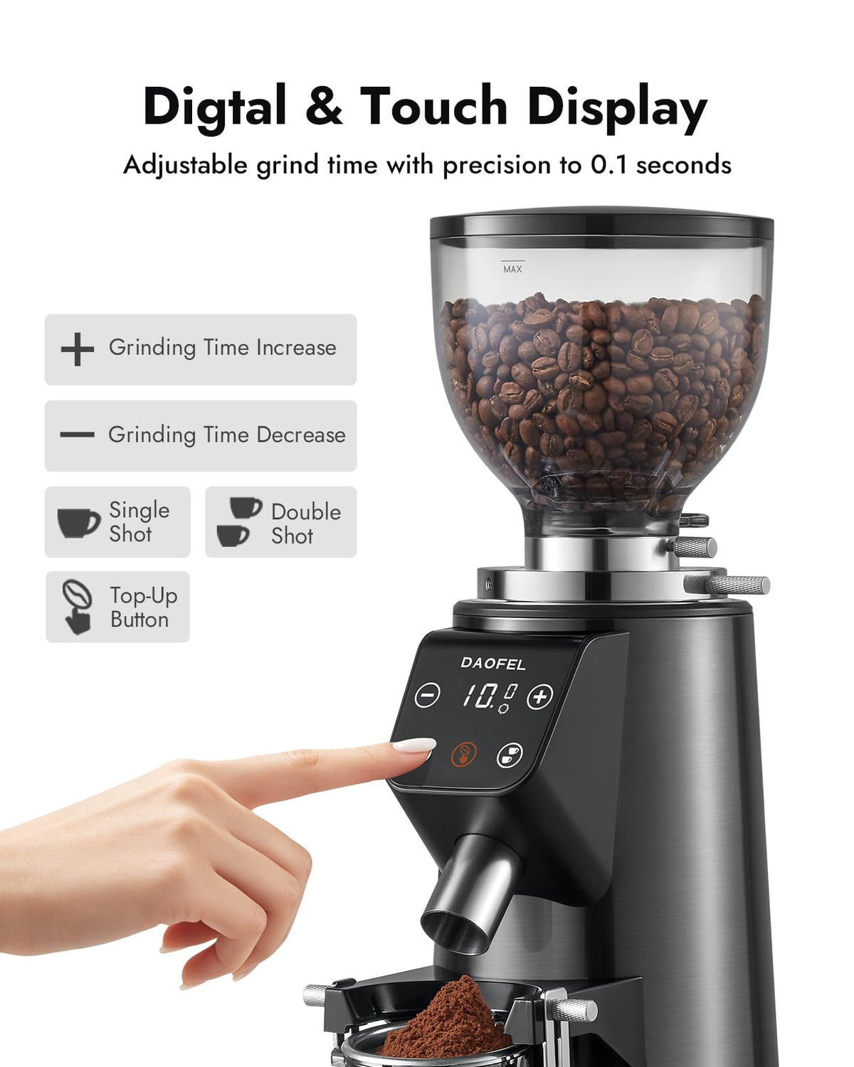 64MM Flat Burr Electric Coffee Grinder C855735