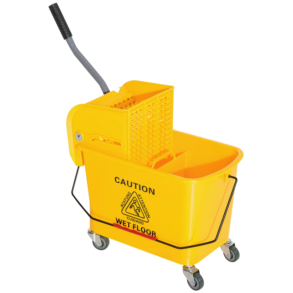 Yellow 21 Quart Mop Bucket with Wheels W690