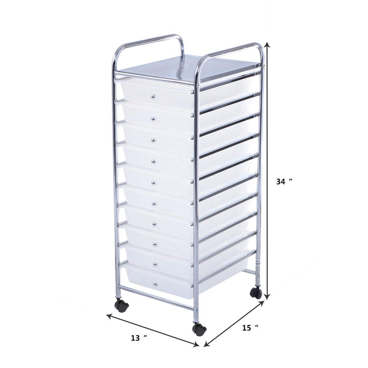 10 Drawer Rolling Storage Cart D39612