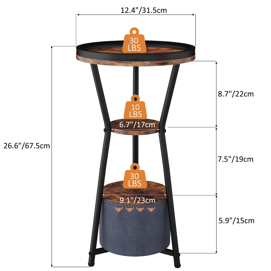 Round 3-Tier Side Table D4026