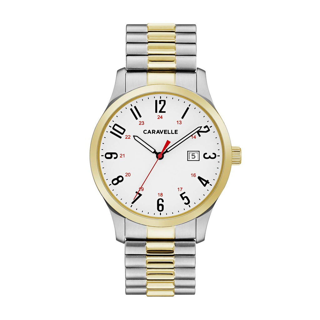 Men's Traditional Quartz Stainless Steel Watch with Expansion Band, 40mm C42145