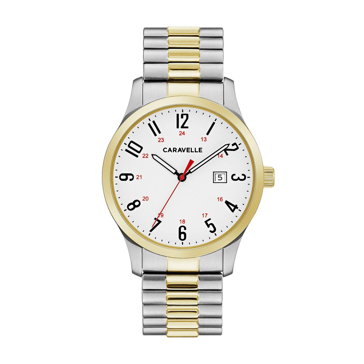 Men's Traditional Quartz Stainless Steel Watch with Expansion Band, 40mm C42145