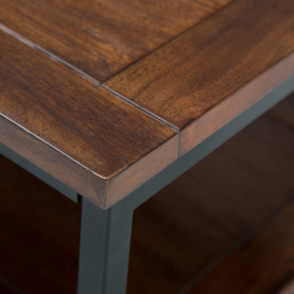 48 inch Dark Cognac Brown Mango Wood Coffee Table H18699