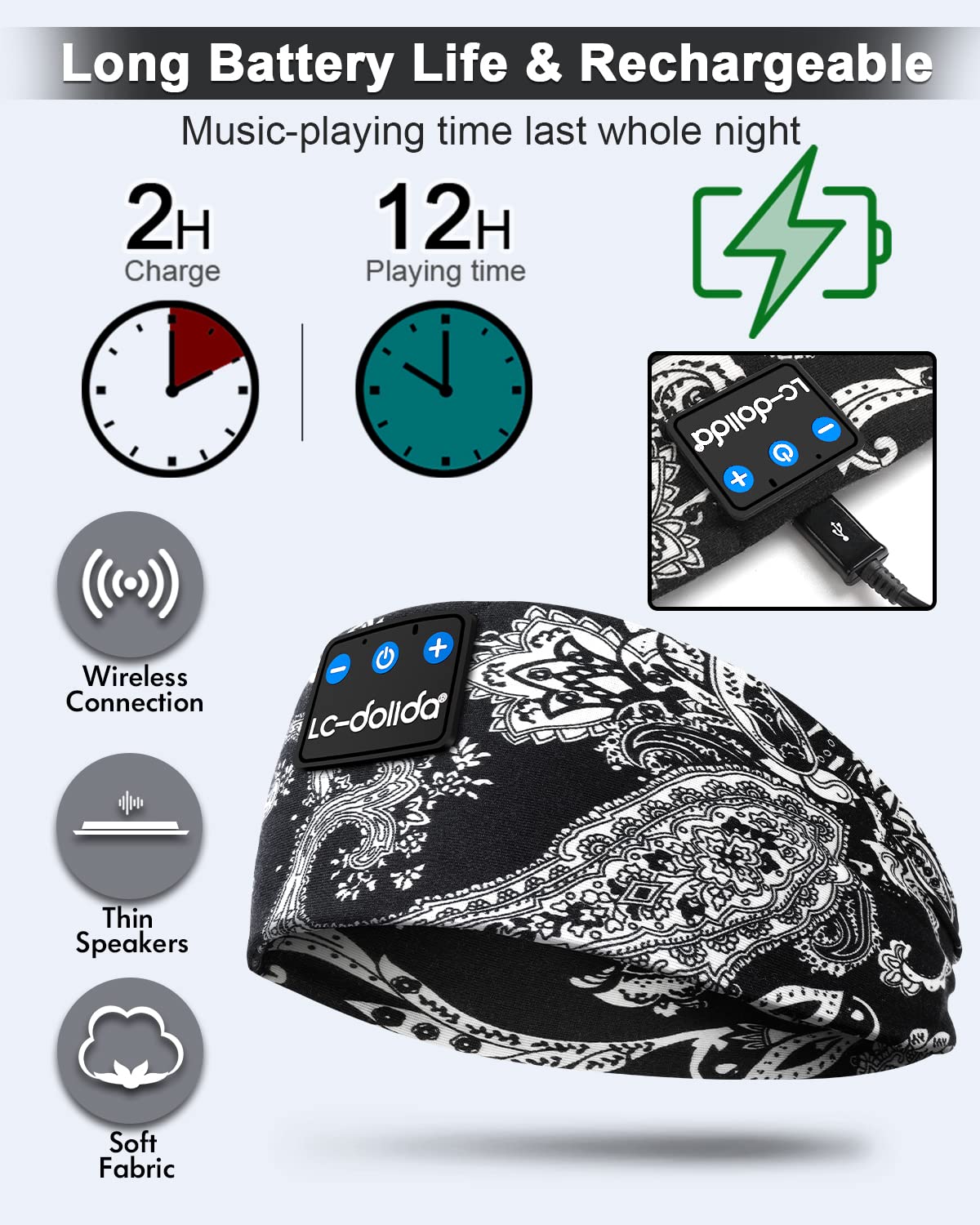 Sleep Headphones Bluetooth Wireless Band Headphones G2577