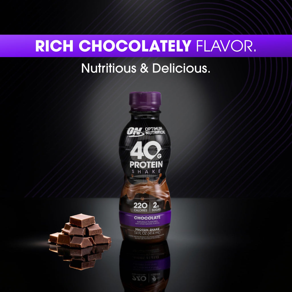 40g Protein Shake, Chocolate, 14 Fl Oz, 12 Ct N6354