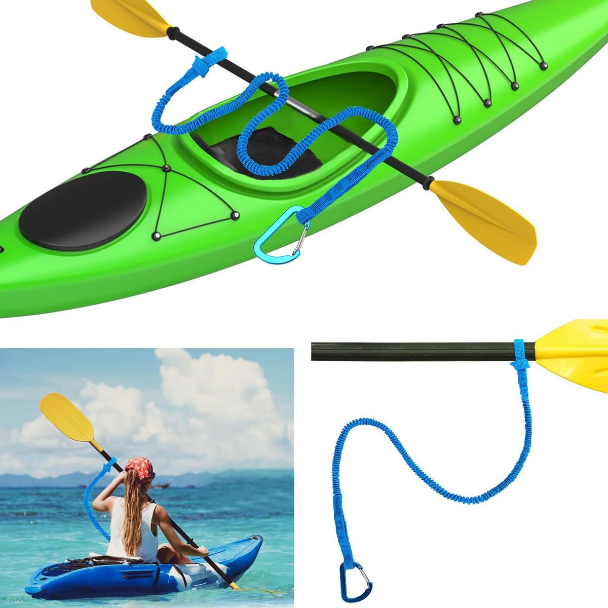 Kayak Paddle Leash 3-7 ft Stretchable Strap Q6187