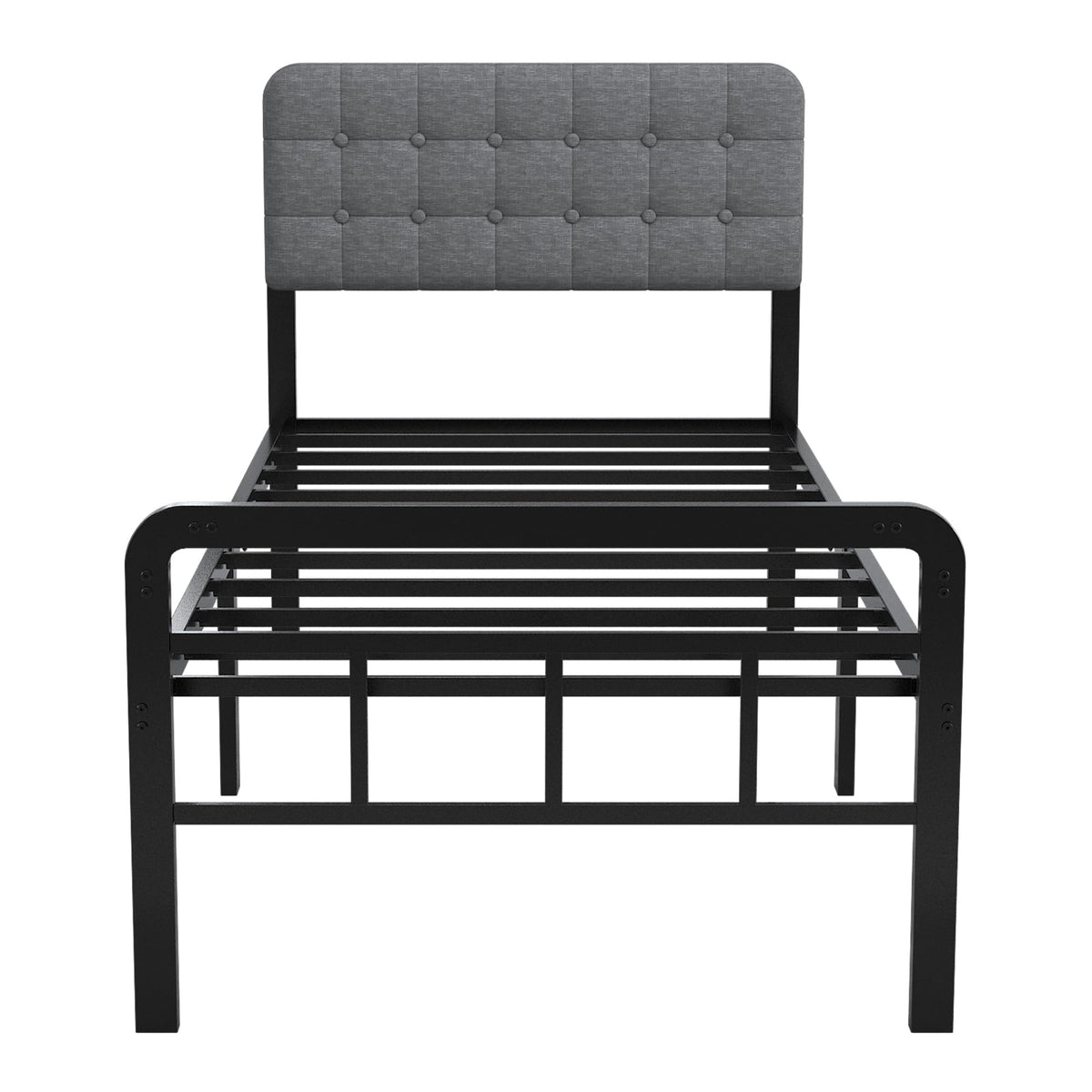 16 Inch Twin XL Upholstered Metal Bed Frame Z713