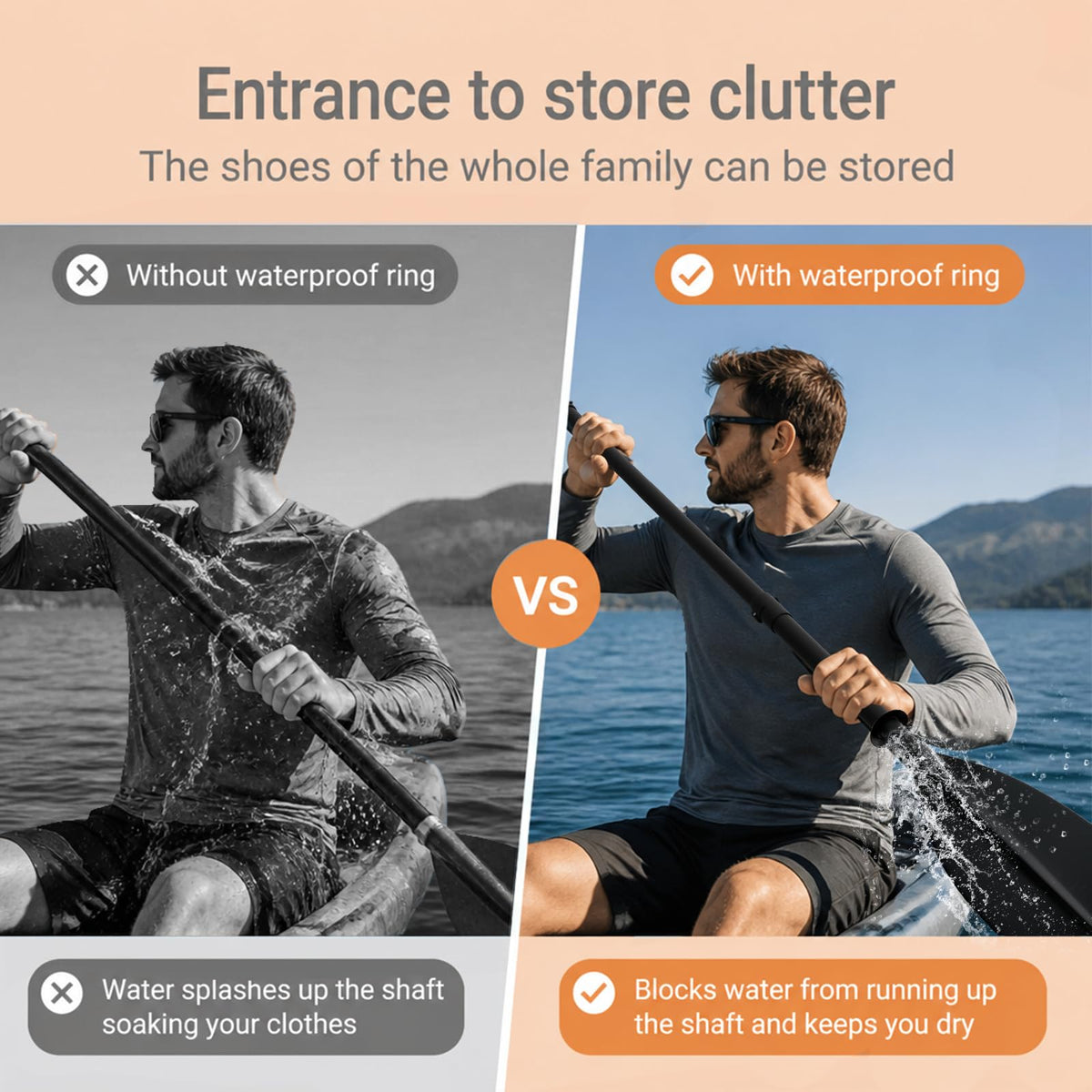 Heavy Duty Portable Kayak Paddle with Non-Slip Grip L73011