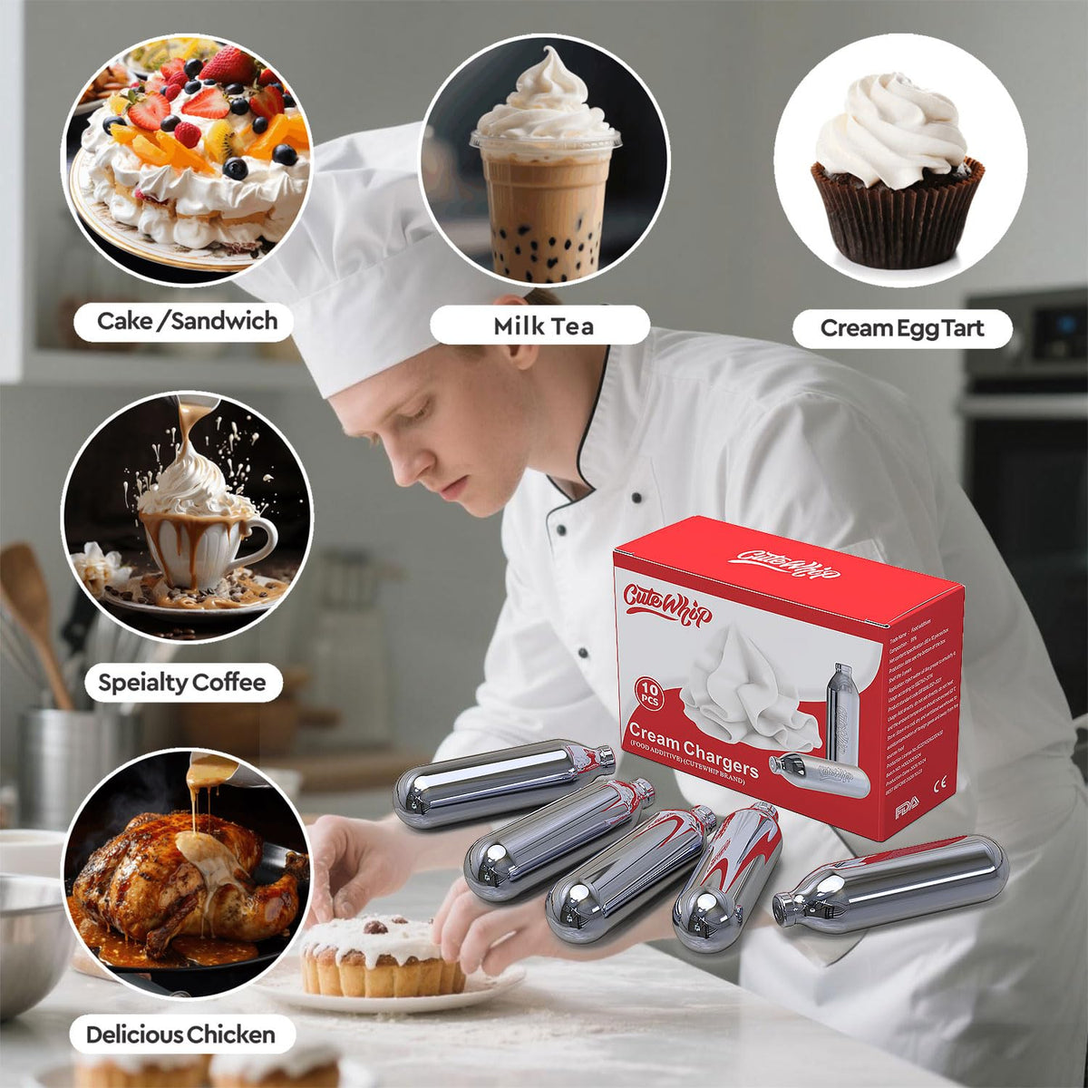 8g Whipped Cream Chargers 10-Pack Q40563