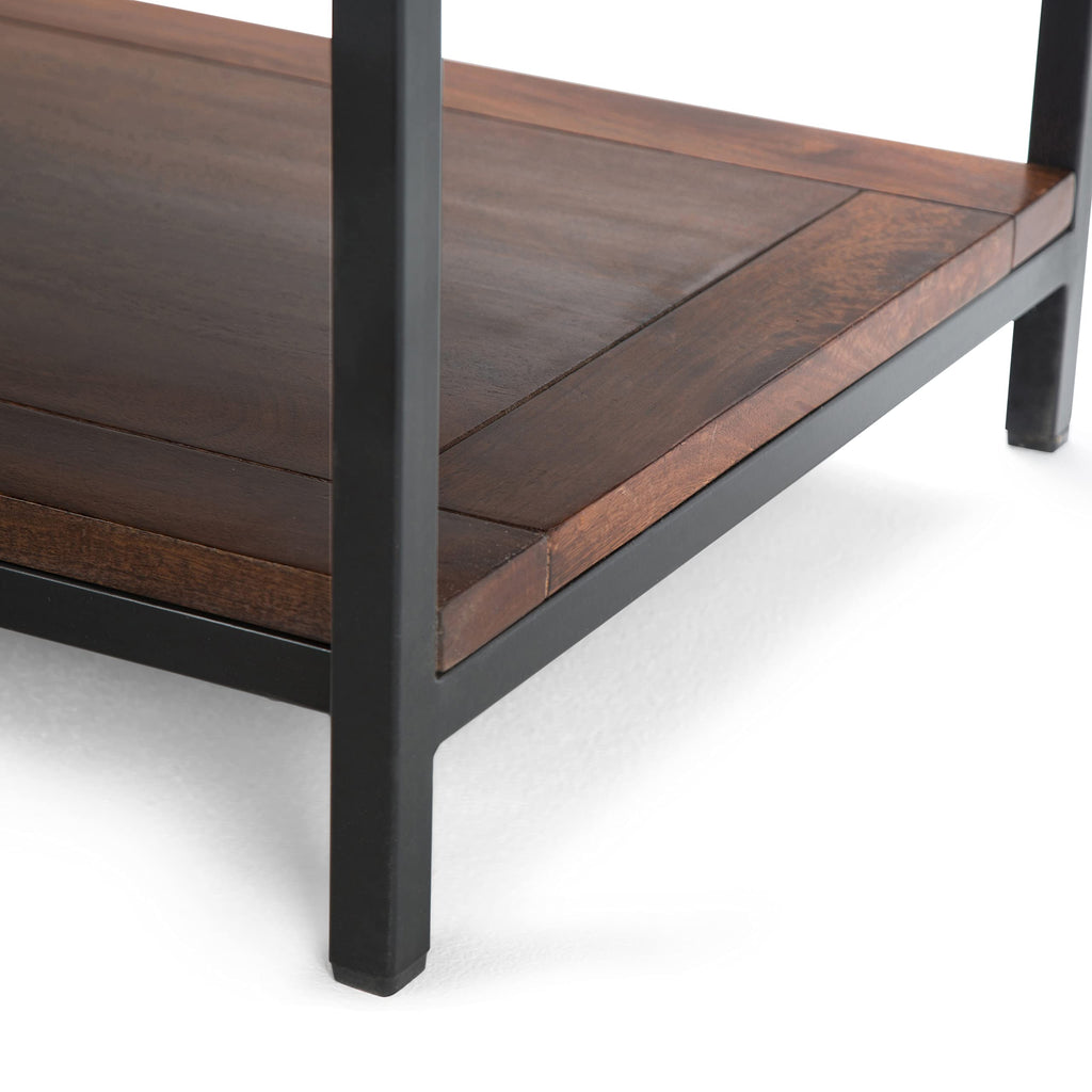 48 inch Dark Cognac Brown Mango Wood Coffee Table H18699