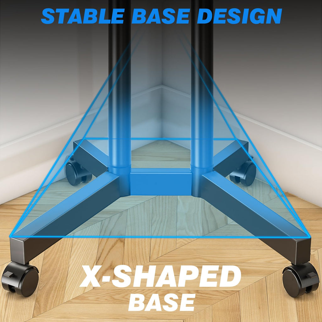 Rolling TV Stand with Laptop Shelf, Height Adjustable up to 88lbs G758