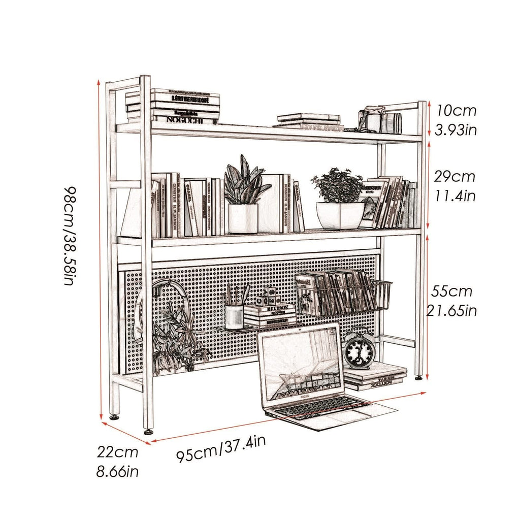 White Metal Desktop Bookshelf H986