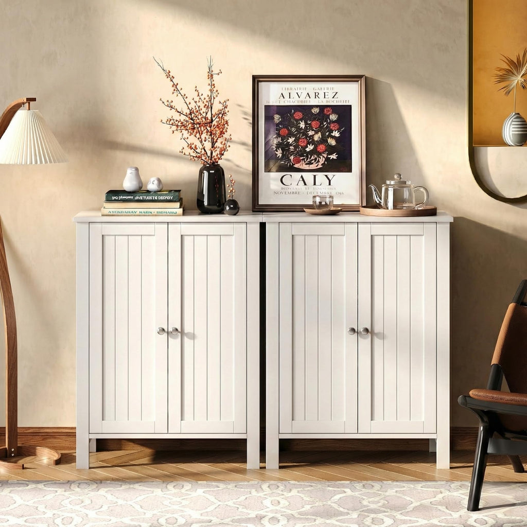 White Free Standing Bathroom Cabinet with Adjustable Shelf C33306