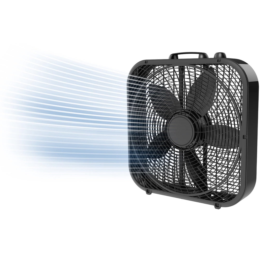 20" Classic Box Fan, 3 Speeds, Black K379