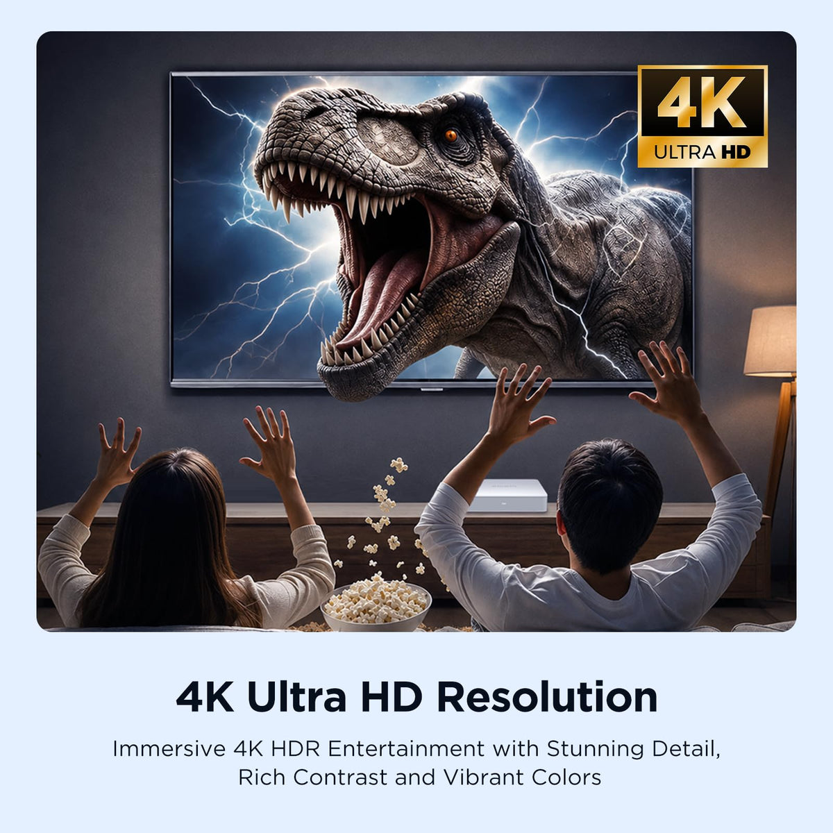 Android TV Box 4K Streaming Device 2GB RAM 16GB ROM White F395679