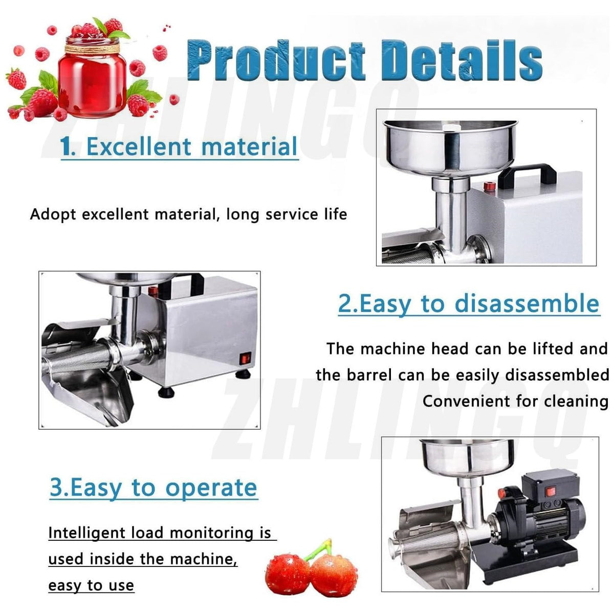 Commercial Electric Tomato Strainer Machine 150KG/H Pure Copper Motor N9211