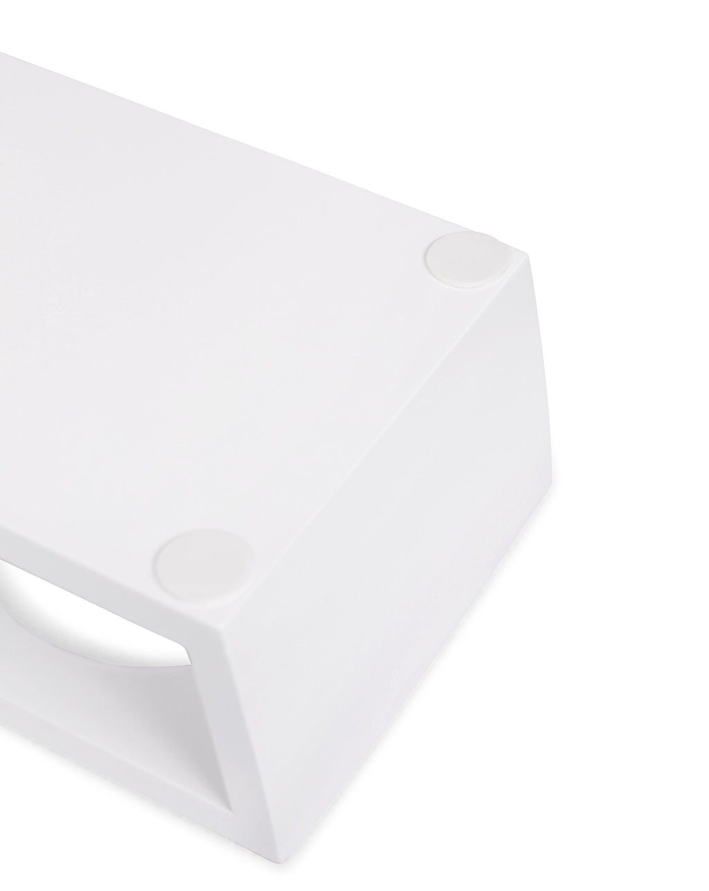 White Double Raised Pet Feeder with Stainless Steel Bowls I568089