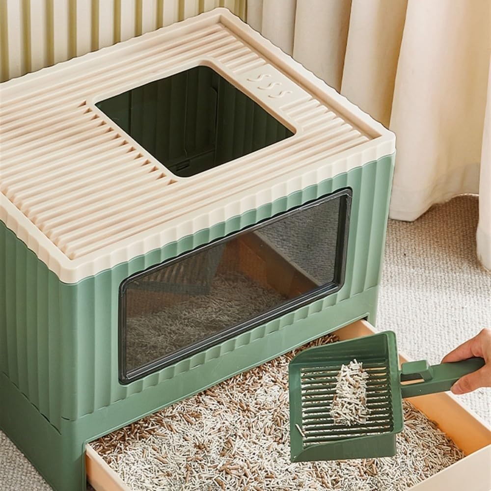 Foldable Top Entry Cat Litter Box with Lid D80006