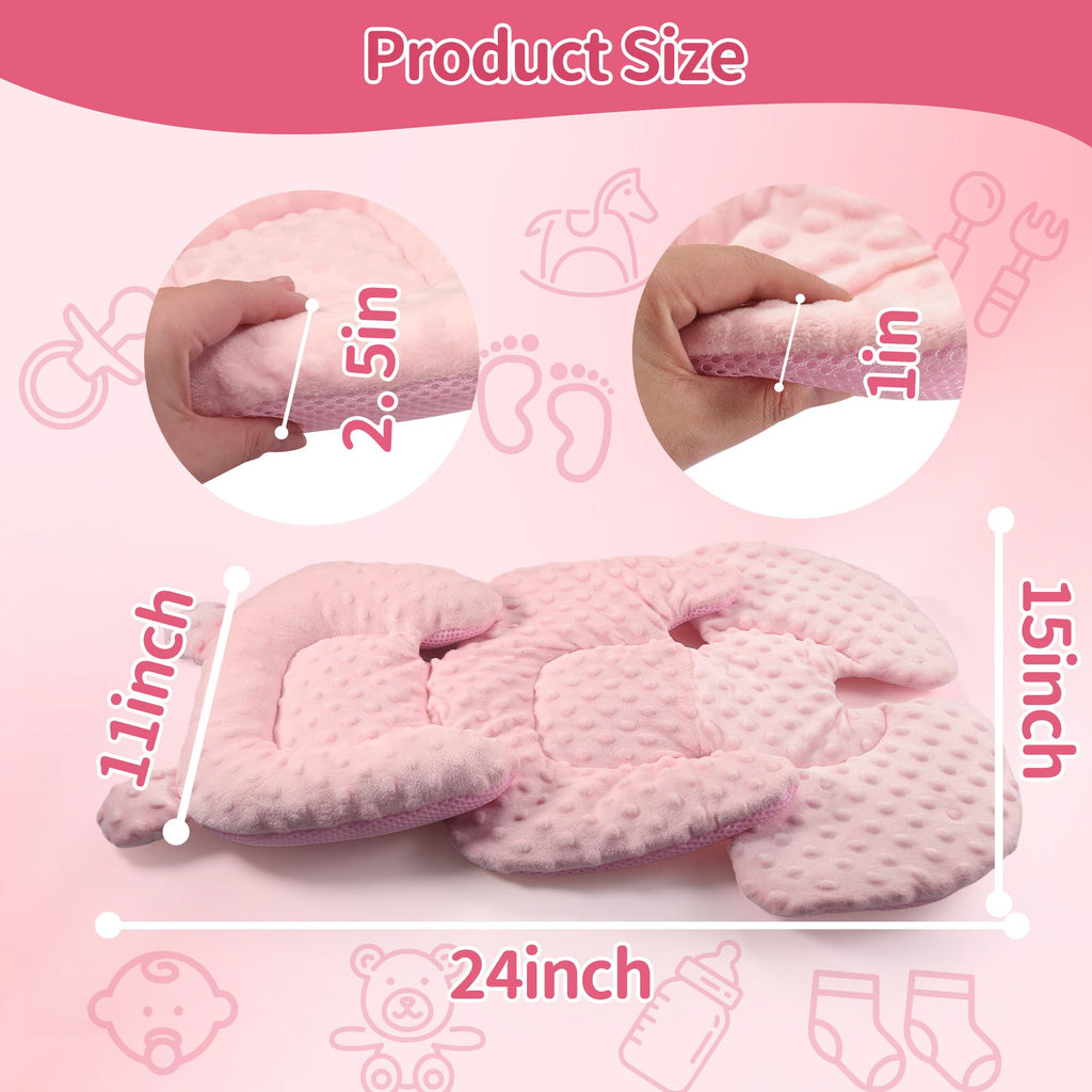 Reversible Carseat Head Body Support Newborn Pink V61352