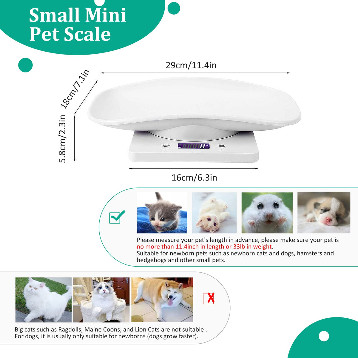 Digital Pet Scale 33 lb/15 kg T462317