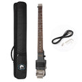 Travel Electric Guitar Headless 6 String One-piece Canada Maple Neck Double Locking Tremolo Bridge with Gigbag Q5866